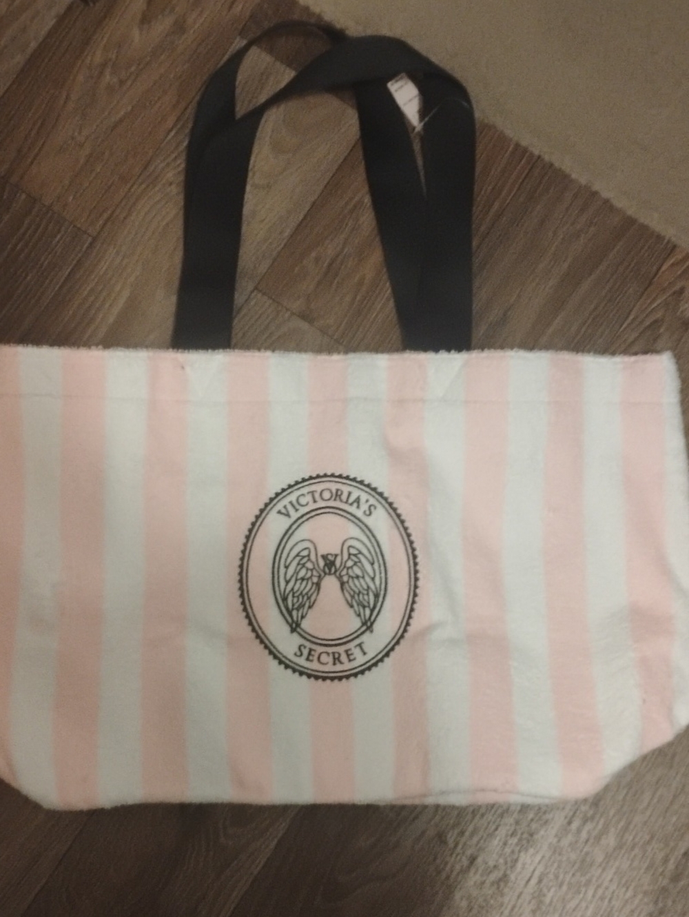 5/$20 NWT Victoria's Secret Pink And White Striped Terry Cloth Tote